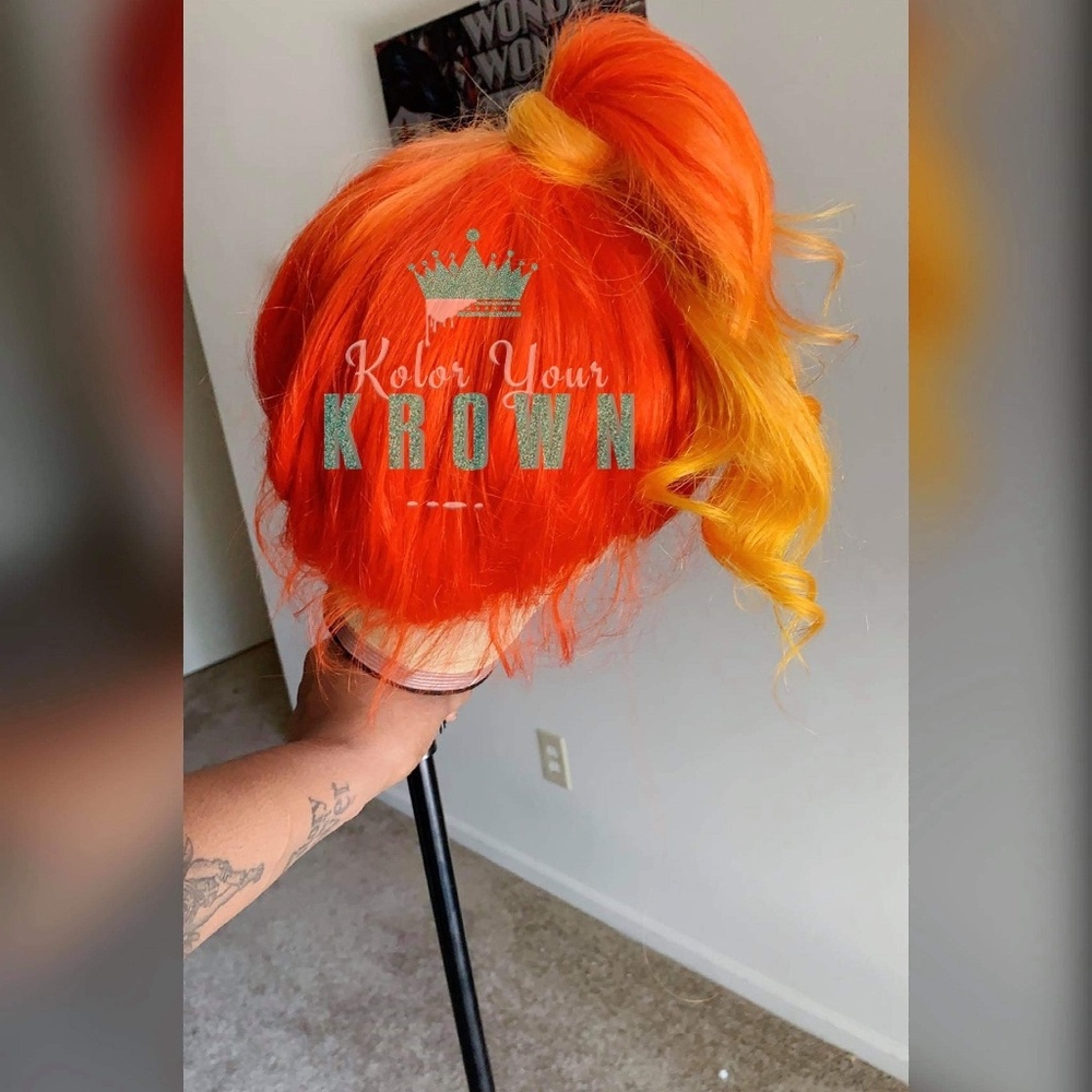 Lace Front Wig Custom Colored / Orange & Yellow